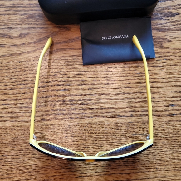 NWOT Dolce & Gabbana Brown Yellow Tortoise Medium Large Sunglasses With Case - Picture 3 of 7